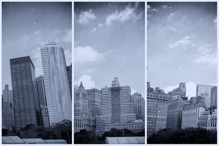 Old skyscrapers in Manhattan.の写真素材