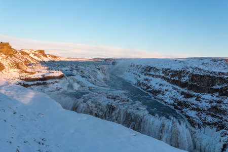Icelandic mountain at sunset, panoramic view.の写真素材
