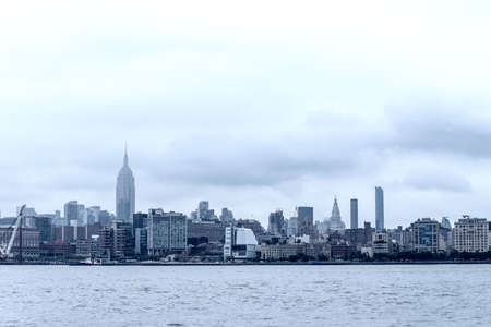Skyline of Upper Manhattan from Hoboken, NJ.のeditorial素材
