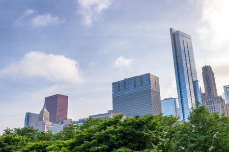 Skyline buildings of Chicago, USA.のeditorial素材