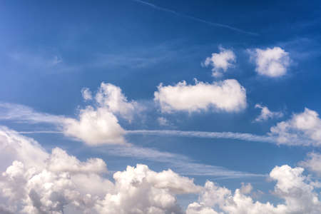 Blue sky and white clouds after the storm.