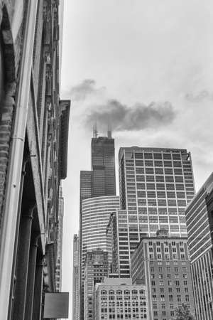 Clouds over skyscrapers in Chicago.の写真素材