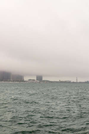 Skyline of Chicago in the fog.の写真素材