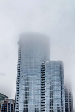 Skyscrapers of Chicago in the fog.の写真素材