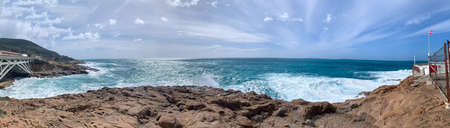 Panoramic view of Calafuria's gulf, Leghorn, Italiy.