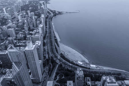 Aerial View North coast of Chicago.の写真素材