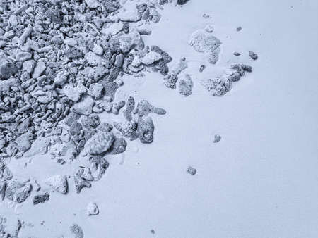 Coral beach dead after tsunami on a deserted atoll in the Maldives.の写真素材