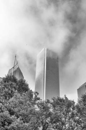 Skyscrapers in the fog, Chicago.の写真素材