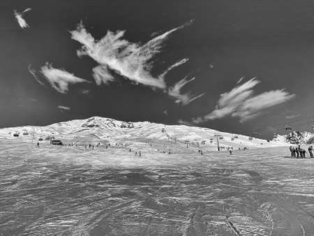 Dolomites, one of the most beautiful places in the world to ski.の写真素材