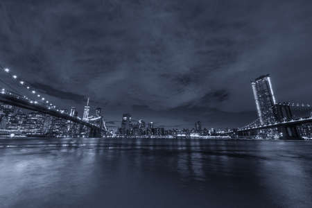 Brooklyn and Manhattan bridge from Brooklyn, NYC.の写真素材