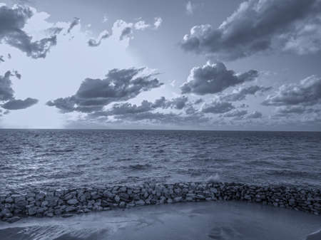 Aerial view of the sunset on a beautiful sea.の写真素材