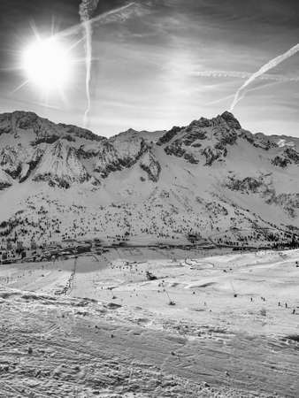 Dolomites, one of the most beautiful places in the world to ski.の写真素材
