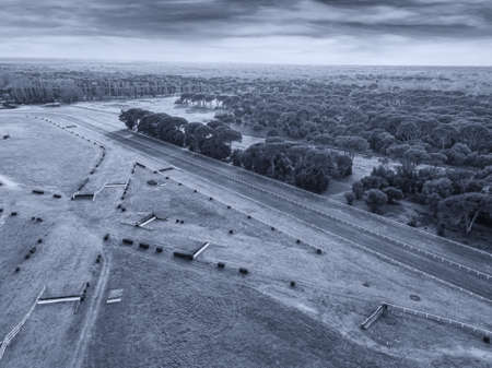 Aerial view from the drone of a Hippodrome.の写真素材