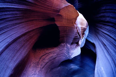Antelope Canyon, lights and colors on the rocks, Arizona, Usa.の写真素材