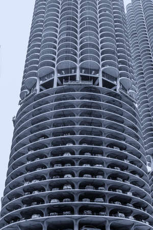 Skyscrapers for live and parking the own car.の写真素材