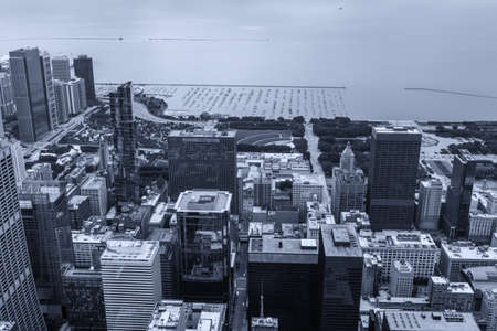 Aerial view skyline of chciago.の写真素材