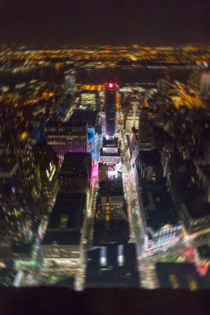 Night blurred view of Manhattan, NYC.の写真素材