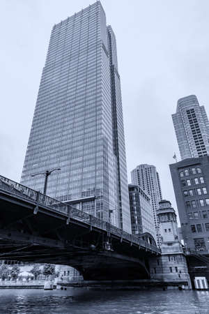 Chicago and its bridges connecting the city.の写真素材