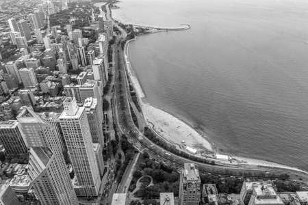 Aerial View North coast of Chicago.の写真素材