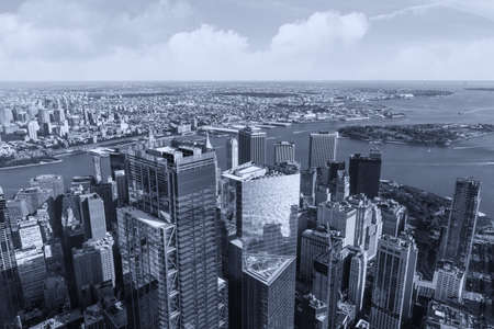 Aerial View of Manhattan with its skyscrapers.の写真素材