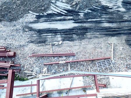 Aerial view of a construction site.の写真素材