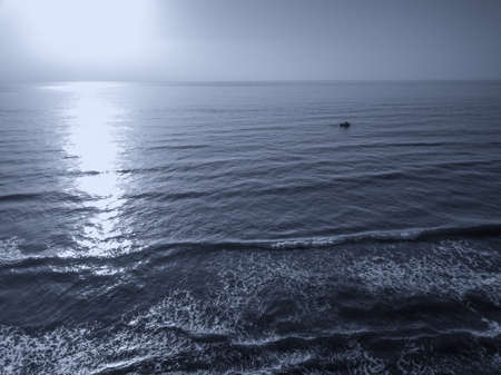 Aerial view of sunset over the sea photos taken by the drone.の写真素材
