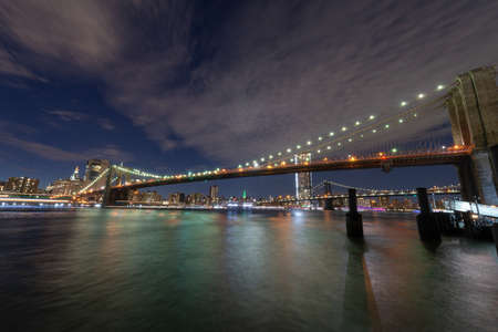 Brooklyn Bridge by night.の写真素材