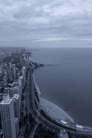 Aerial View North coast of Chicago.の写真素材