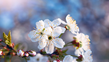 cherry blossom in spring, macro shot with shallow depth of fieldの素材