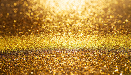 glitter vintage lights background. gold and black. de-focusedの素材