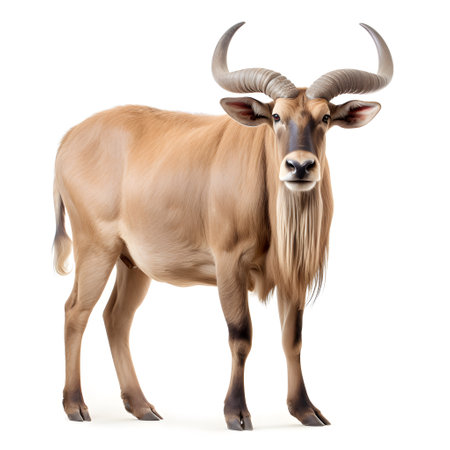 Male Kudu, Tragelaphus strepsiceros, isolated on white backgroundの素材