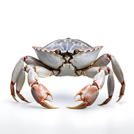 Crab isolated on white background. 3D illustration.の素材