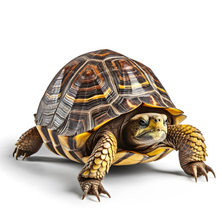 Turtle isolated on white background. 3D illustration.の素材