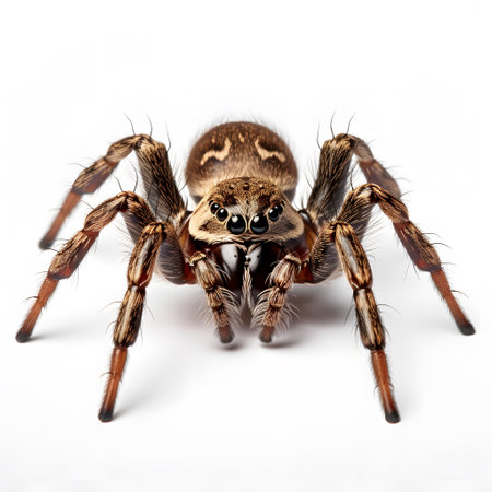 Tarantula spider isolated on white background. Close up.の素材