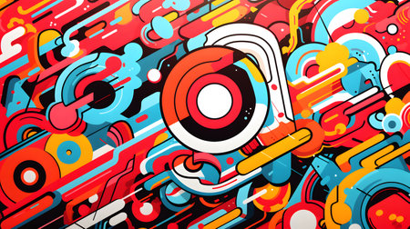 Abstract colorful background with geometric shapes. Vector illustration.の素材