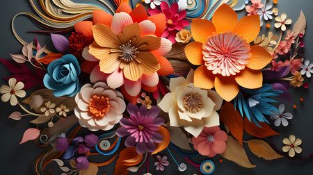 3d illustration of abstract floral background for use in presentations, etc.の素材