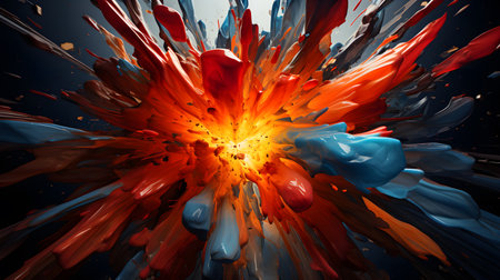 3d illustration of abstract geometric composition,digital art works. Computer generated image.の素材