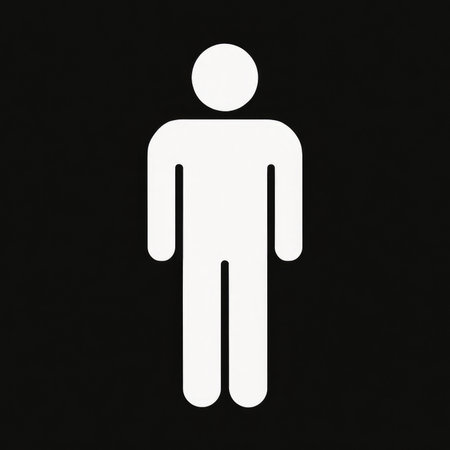 A white human figure icon on black backgroundの素材