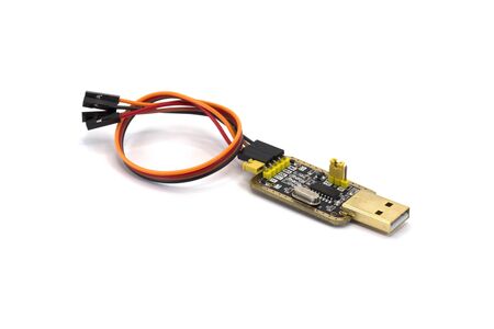 Usb to rs232 converter isolated on whiteの写真素材
