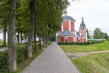 Empty morning streets of ancient Suzdal townの写真素材