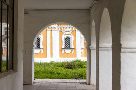 Window of orthodox church in the ancient townのeditorial素材