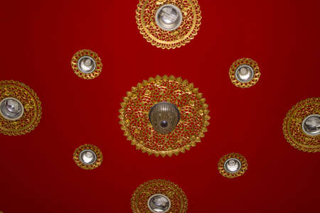  The lamp on a red backgroundの写真素材