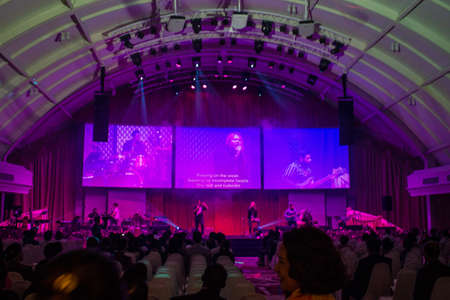 BANGKOK, THAILAND-JUNE9: Concert Choir anonymous celebrated Noah on June 9, 2013 on board the Ark Christian Thailand in Bangkok, Thailand.のeditorial素材