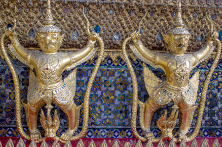 Golden Garuda in Bangkok Grand Palace,State symbol of Thailand, Wat Phra Kaeo Bangkok Thailandの写真素材