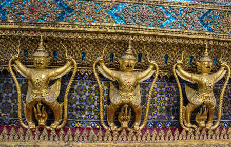 Golden Garuda in Bangkok Grand Palace,State symbol of Thailand, Wat Phra Kaeo Bangkok Thailandの写真素材