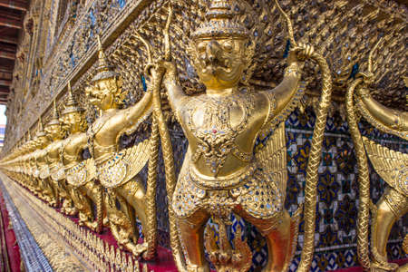 Golden Garuda in Bangkok Grand Palace,State symbol of Thailand, Wat Phra Kaeo Bangkok Thailandの写真素材