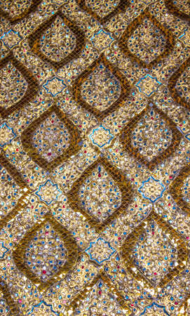 Texture of Golden Pattern of traditional Thai art,Thailandの写真素材