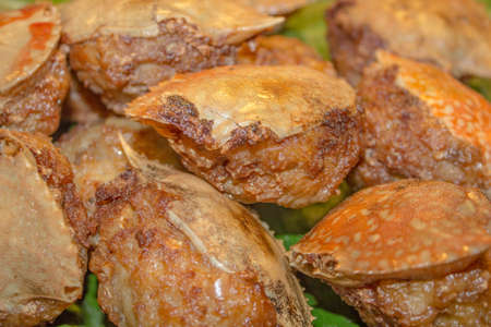 Deep-fried crab meat and minced pork Thai foodの写真素材