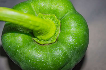 Green pepper on Black  background, close upの写真素材