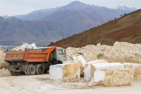 marble quarry, white marble, background marble, texture of stonesの写真素材